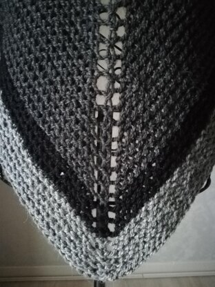 Outlander inspired Grey black stripe green shawl pattern / chale