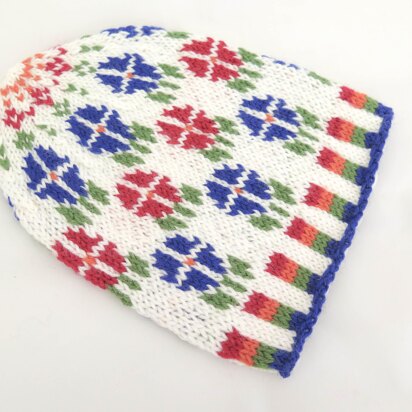 Fair Isle Flower Power Beanie