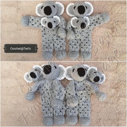 Koala Granny Hexagon Lovey (with Baby)