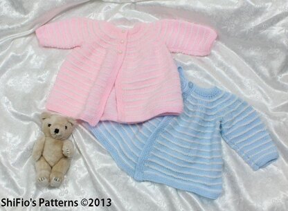Knitting pattern baby jacket top down & hat UK & USA Terms #112