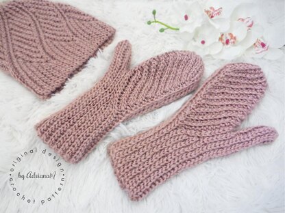 HANNAH knit-look mittens