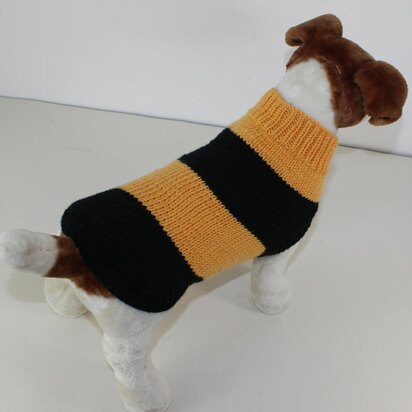 Stripey Bee Aran Dog Coat - knitting pattern