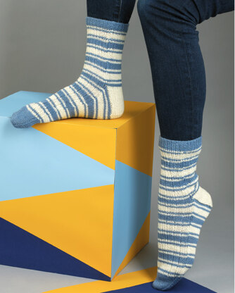 "Klaus Striped Socks" - Socks Knitting Pattern in MillaMia Naturally Soft Sock