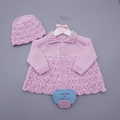 Ruby-Anne baby matinee coat knitting pattern 18" chest