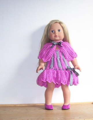 Cape and Dress Set for 18 inch doll,