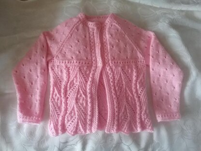 Round neck lace cardigan