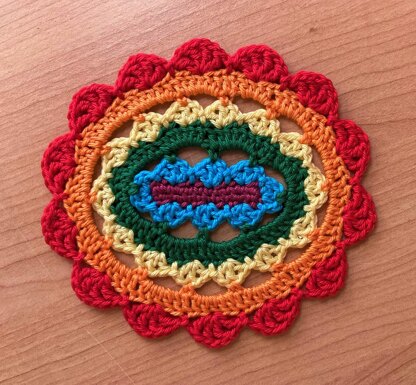 Rainbow oval coaster II by HueLaVive