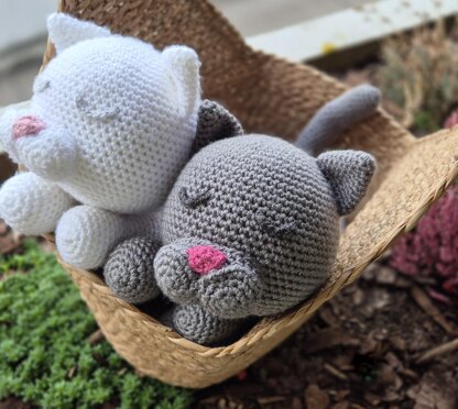 Sleeping Cat Crochet Amigurumi Plush Doll