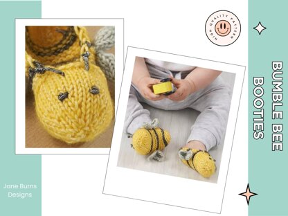 Baby Bumble Bee Booties Knitting Pattern