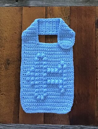 Baby Bib with Bobble Stitch Airplane