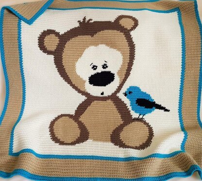 CROCHET Baby Blanket / Afghan - Teddy Bear