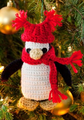 Little Penguin Ornament in Red Heart Soft Solids - LW2659