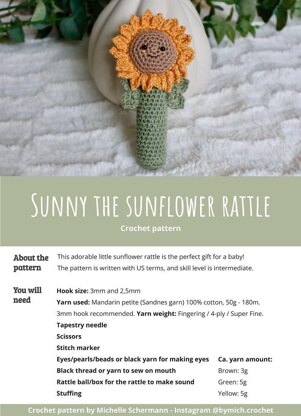 Sunny the sunflower baby rattle