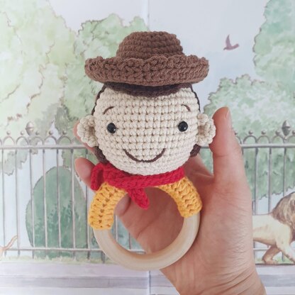 Cowboy baby rattle