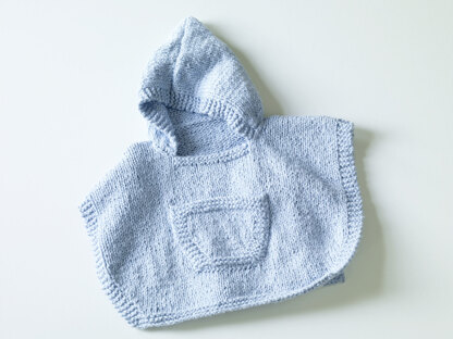 Hooded Baby Poncho in Lion Brand Nature's Choice Organic Cotton - 70357AD