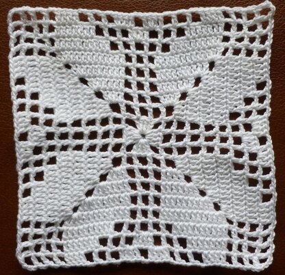 Crochet Granny Square Filet Lacy Afghan Block Motif Square LD-105