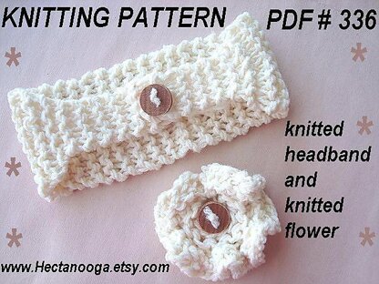 336, KNITTED HEADBAND AND KNITTED FLOWER