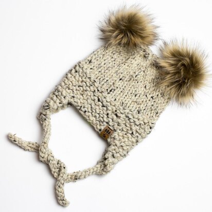 Double Pompom Ear Flaps Hat Toque Winter