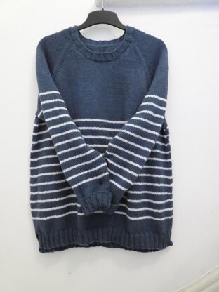 Cornwall Raglan Jumper with Stripes