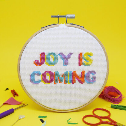 The Make Arcade Joy is Coming Cross Stitch Kit - 5 Inch