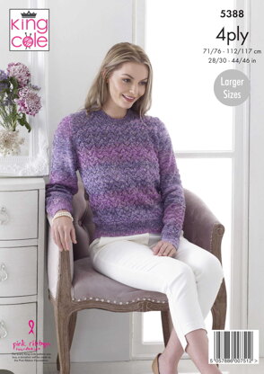 Lace Panel Cardigan and Sweater In King Cole Drifter 4ply - 5388pdf - Downloadable PDF