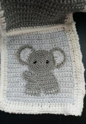 Elephant Applique Blanket
