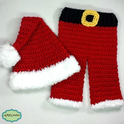 Newborn Santa Claus Hat and Pants