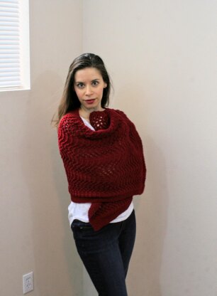 C05 Knit Ripple Wrap Shawl