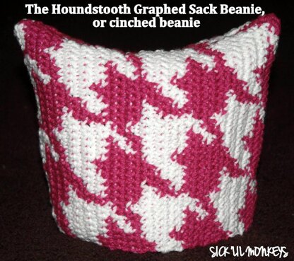 Sack Beanie - Houndstooth Print