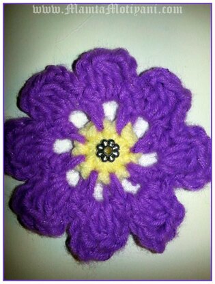 8 Petals Crochet Flower Pattern Applique Embellishment