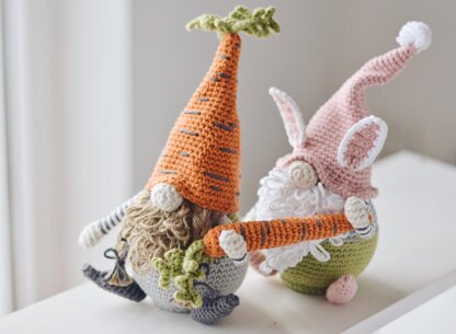 Two Easter Gnomes with a Carrot Crochet Pattern