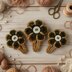 Crochet Beige Flower Hair Clip Pdf + Video Tutorials.