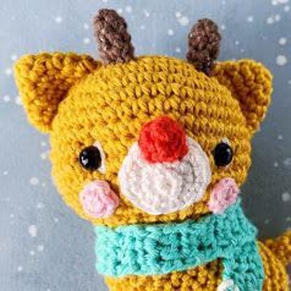 Adzuki the red-nosed reindeer amigurumi pattern by amigurumei