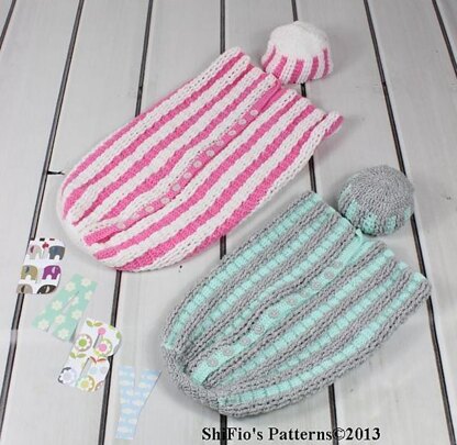 231- Pleated Baby Cocoon Crochet Pattern #231