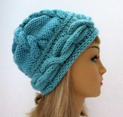 Tatyana Hat and Headband  with 3D Cables