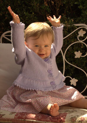 Contiguous Baby Cardigan with Peplum in Plymouth Yarn Dandelion - 2502 - Downloadable PDF
