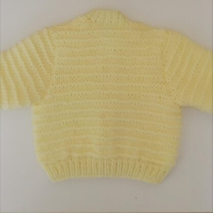 Round Neck garter stripe baby cardigan