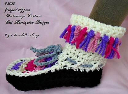 2039- FRINGED slippers