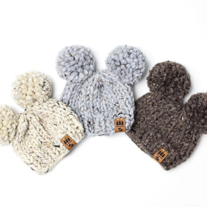 Little Ears Hat Two Pompom Hat Chunky Toque Winter Double