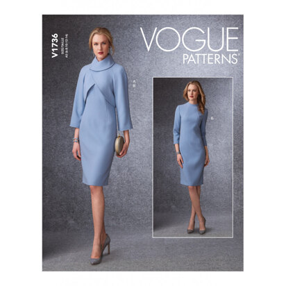 Vogue Misses' Lined Raglan-Sleeve Jacket and Funnel-Neck Dress V1736 - Sewing Pattern