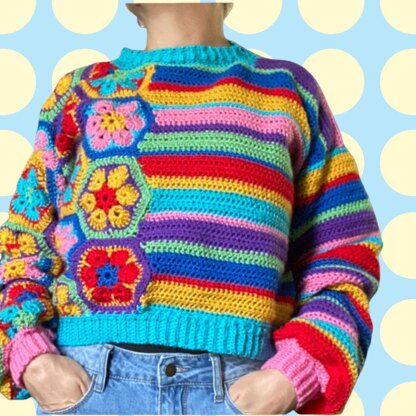 Izzy African Flower Sweater Crochet pattern by I Knit You