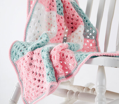 Springtime Squares Crochet Baby Blanket in Caron One Pound - Downloadable PDF