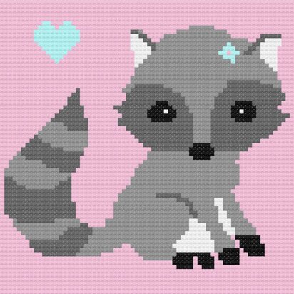 Girl Baby Raccoon Love Afghan