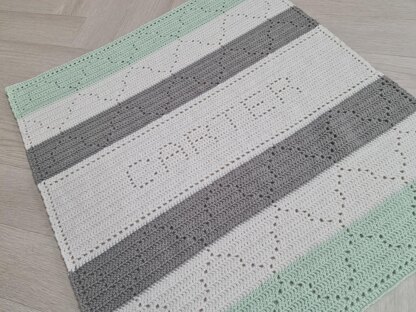 Personalised filet crochet blanket - any name!