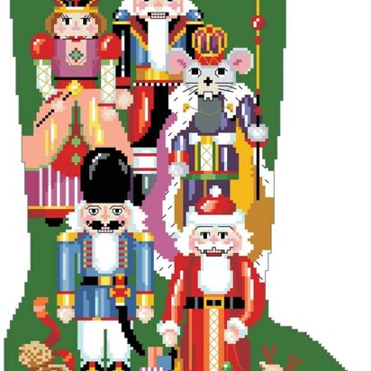 Candy Nutcracker Christmas Stocking - Cross Stitch Pattern