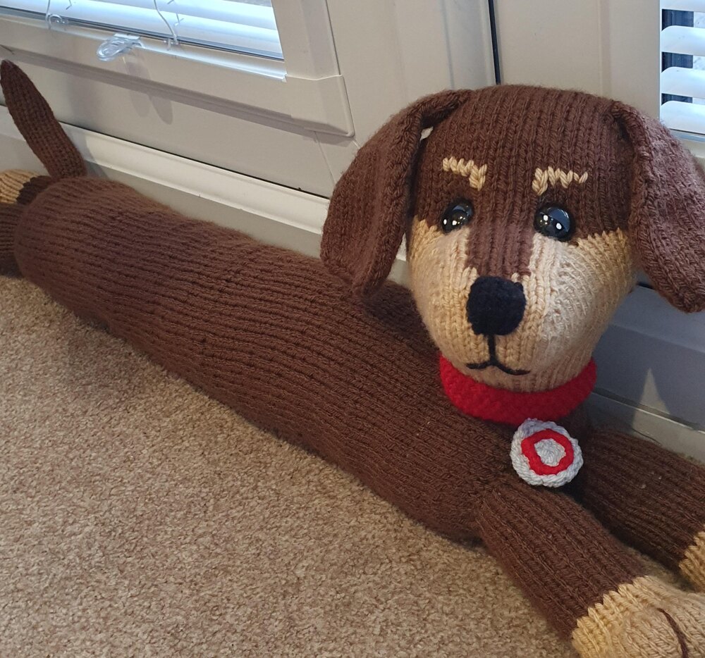 Free knitting pattern shop for dog draught excluder