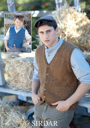 Waistcoat in Sirdar Harrap Tweed DK - 7394 - Downloadable PDF