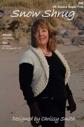 Snow Shrug in UK Alpaca Super Fine DK (Downloadable PDF)