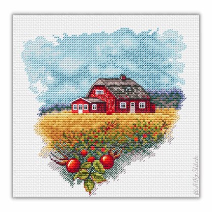 Field Cottage Cross Stitch PDF Pattern