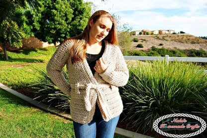 Chunky Belted Crochet Cardigan